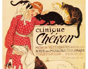 Art Nouveau Lady Veterinarian Print from Steinlen 1905