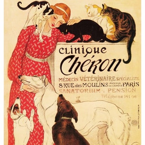 Art Nouveau Lady Veterinarian Print from Steinlen 1905