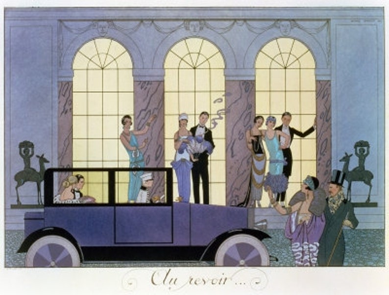 ART DECO Home Decor Print of Au Revoir Party by Barbier image 1