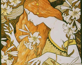 Wall Decor ART NOUVEAU L'ermitage Print by Paul Berthon from 1897