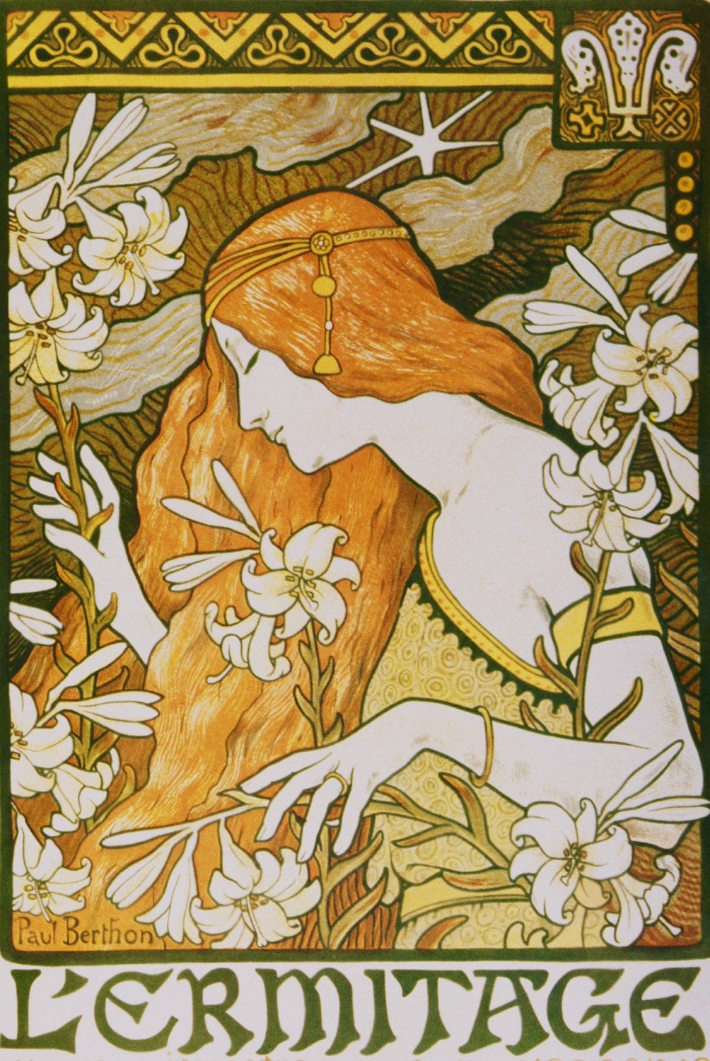 Wall Decor Art Nouveau L Ermitage Print By Paul Berthon Etsy