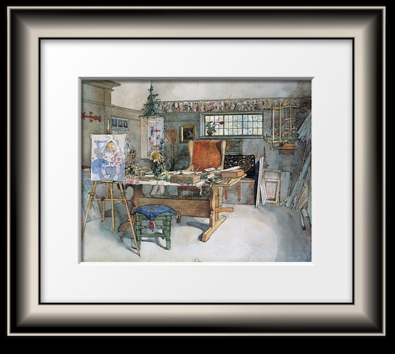 FINE ART Print of INTERIOR by Carl Larsson of Art Studio