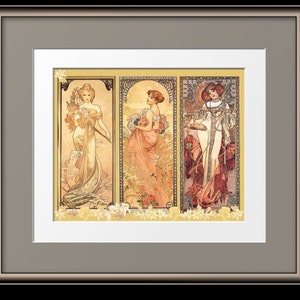 ART NOUVEAU PRINT by Alphonse Mucha of Seasons Art Nouveau image 4