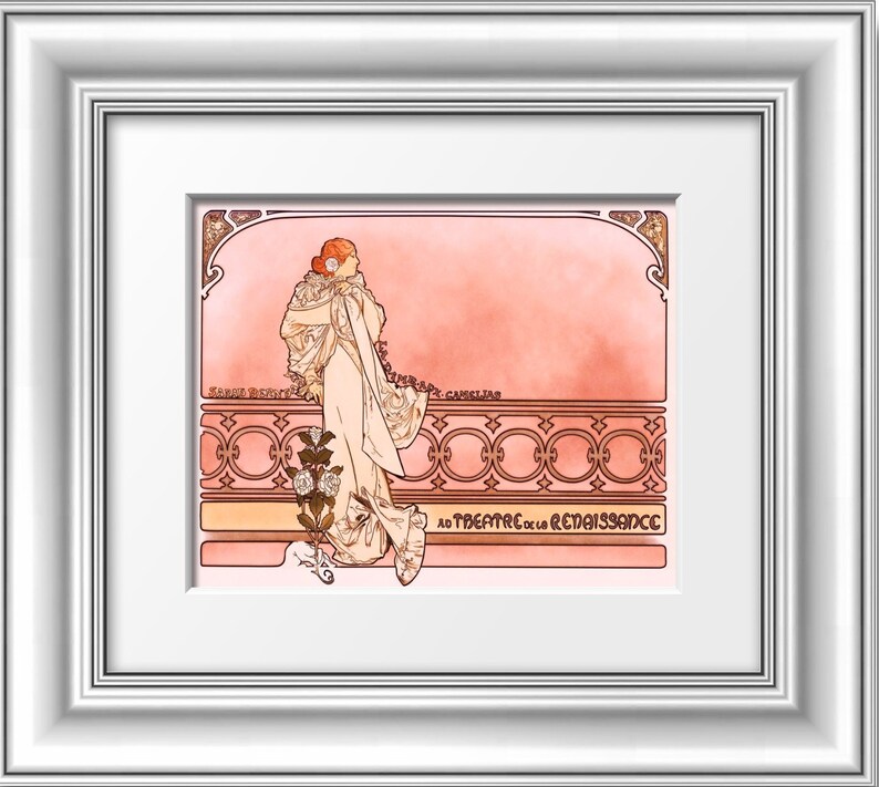 Art Nouveau Gift Wall Decor Art Alphonse Mucha Theater Ad for Etsy