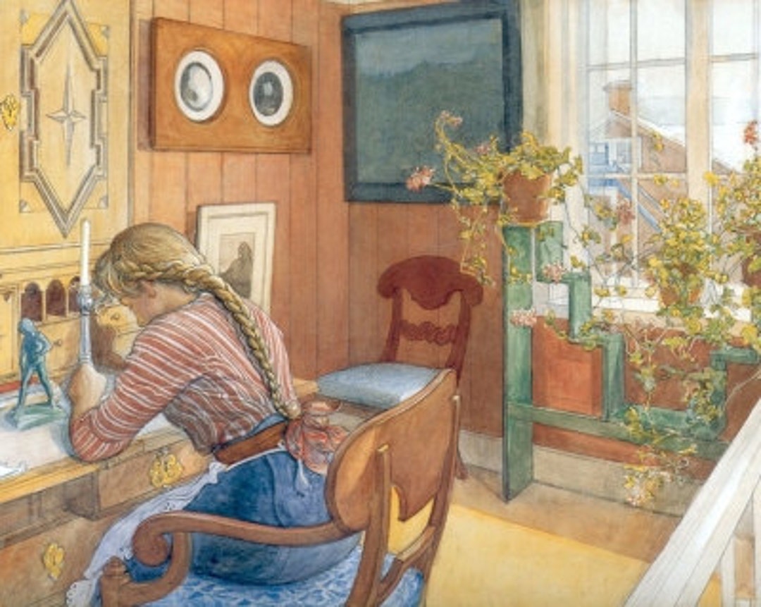 Stewart ø kærlighed Steward Watercolor Painting Print Named Correspondence by Carl Larsson - Etsy