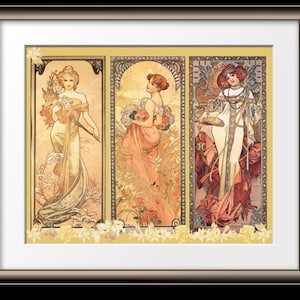 Art NOUVEAU ART Print Poster is FABULOUS Alphonse Mucha named Seasons in Art Nouveau Style image 3