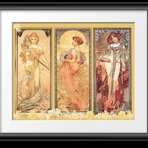 Art NOUVEAU ART Print Poster is FABULOUS Alphonse Mucha named Seasons in Art Nouveau Style image 2