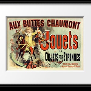 Poster from Friends televison show. Aux Buttes Chaumont toy advertisement by Cheret. image 2