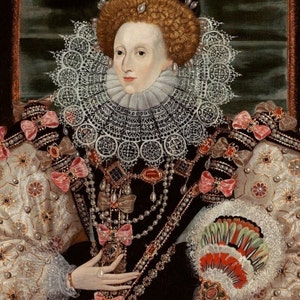 Queen Elizabeth 1 Portrait Print from 1600 by George Gower