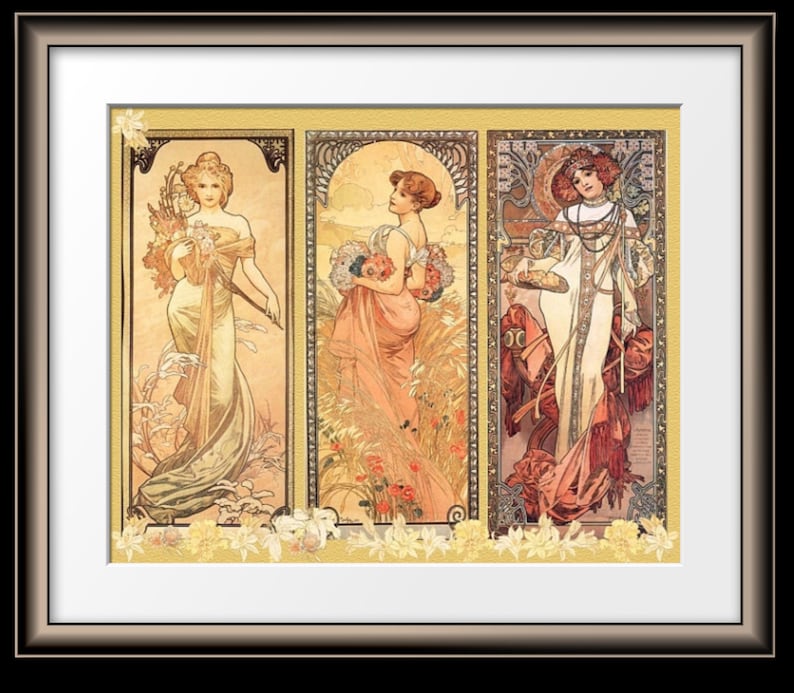 ART NOUVEAU PRINT by Alphonse Mucha of Seasons Art Nouveau image 3