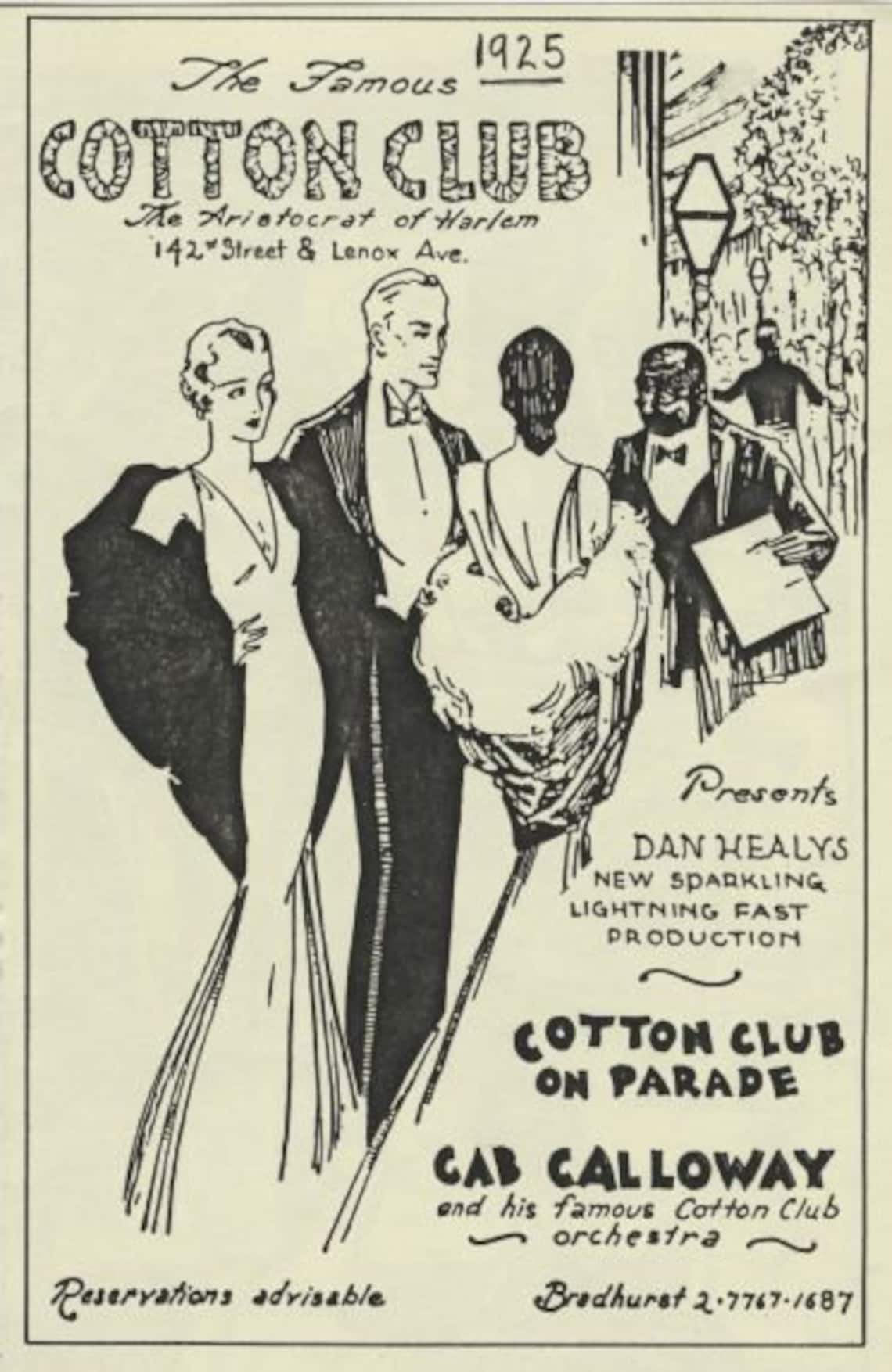 Famous Cotton Club Ad Print From New York City1925 Etsy