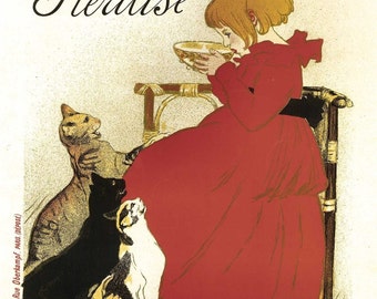 Art Nouveau Art Poster of Girl and Cats and Cream Advertising Memorabilia by Steinlen