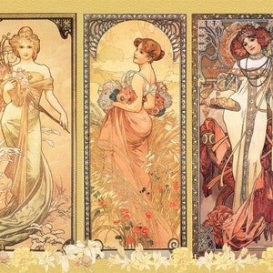 ART NOUVEAU PRINT by Alphonse Mucha of Seasons Art Nouveau image 1