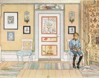 FINE ART Print by Carl LARSSON famous Swedish artist of In The Corner Interior