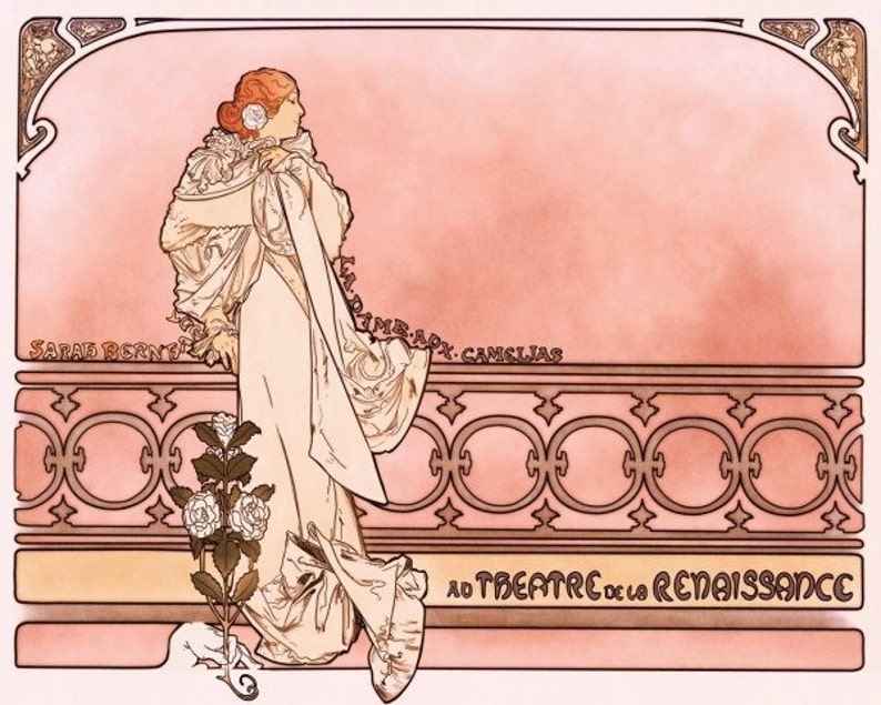 Art Nouveau Gift Wall Decor Art Alphonse Mucha Theater Ad for Etsy