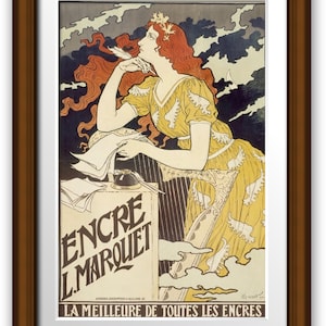 Art Nouveau Art Print by Grasset named Encre Marquet