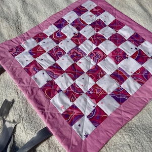 Tablero de juego de tela acolchado personalizado para damas, ajedrez y tres en raya / Ideal para viajes y actividades / Juego de colección / Reversible, con bolsillo con cremallera