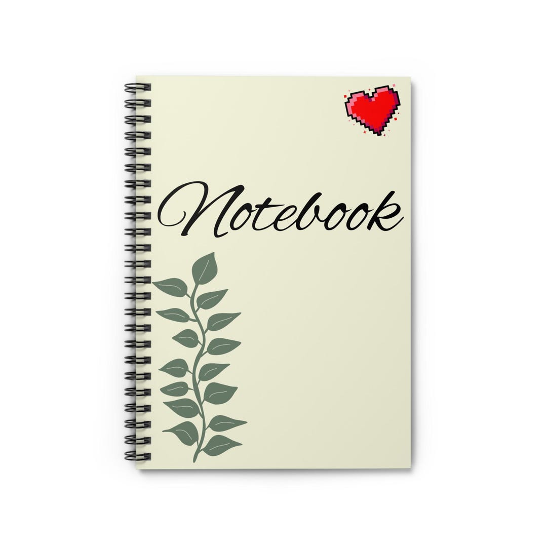 Script 'notebook' Cover Spiral Notebook | Leaf Illustration, Pixel ...