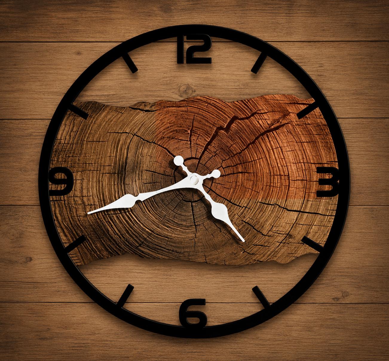 Rustic Timepiece Handcrafted Wood Wall Clock, Rustic Wall Decor, Custom Wooden Timepiece ...