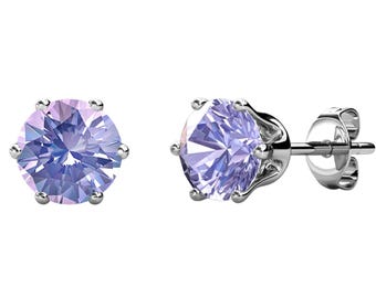 Alexandrite Earrings  | Color Changing Stud| June Birthstone Jewelry   | Sterling Silver