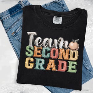 Team Second Grade Teacher T-Shirt, Back to School Elementary Tee, 2nd Grade Appreciation Gift for Educators, School Staff Shirt