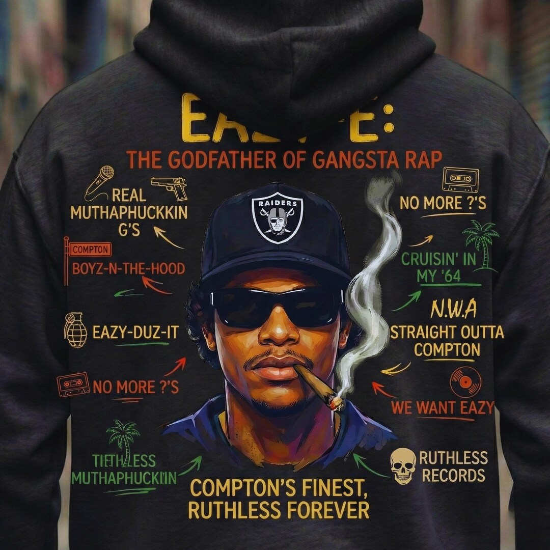 Eazy E Png, Godfather of Gangsta Rap Graphic, Compton Shirt Design ...