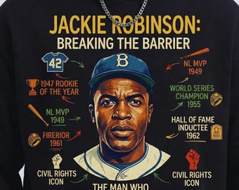 Jackie Robinson Png, Baseball Legend Graphic, Civil Rights Bootleg, Digital Download