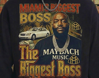 Miami Biggest Boss Png, Luxury Rap Graphic, Vintage Hip Hop Bootleg, Digital Download