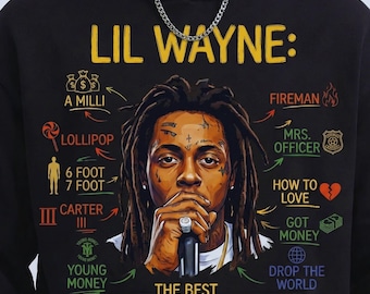 Lil Wayne Rap Bootleg Graphic PNG, Hip Hop Legend Design (Digital Download)