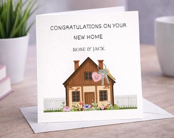 Carte personnalisée pour la nouvelle maison | Cadeau de pendaison de crémaillère de félicitations pour couple