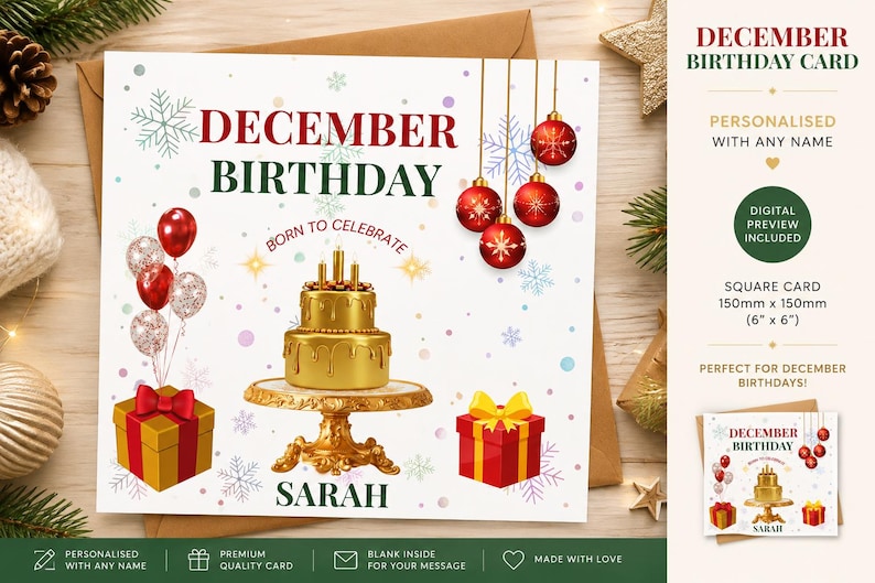 December Birthday Card Winter Birthday Greeting Festive December december-birthday-card-winter-birthday-greeting-festive-december