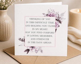 Tarjeta de condolencias florales, Pensando en ti, Condolencias, Apoyo en el duelo