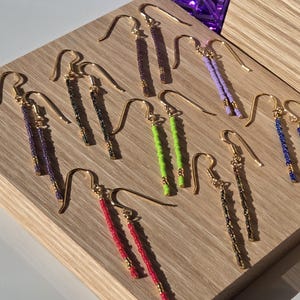 Set of two pairs  Miyuki Dangle Earrings, Minimalist Earrings, Simple Stick Earrings, Summer Earrings, Leightweight Stick Earrings, Handmade