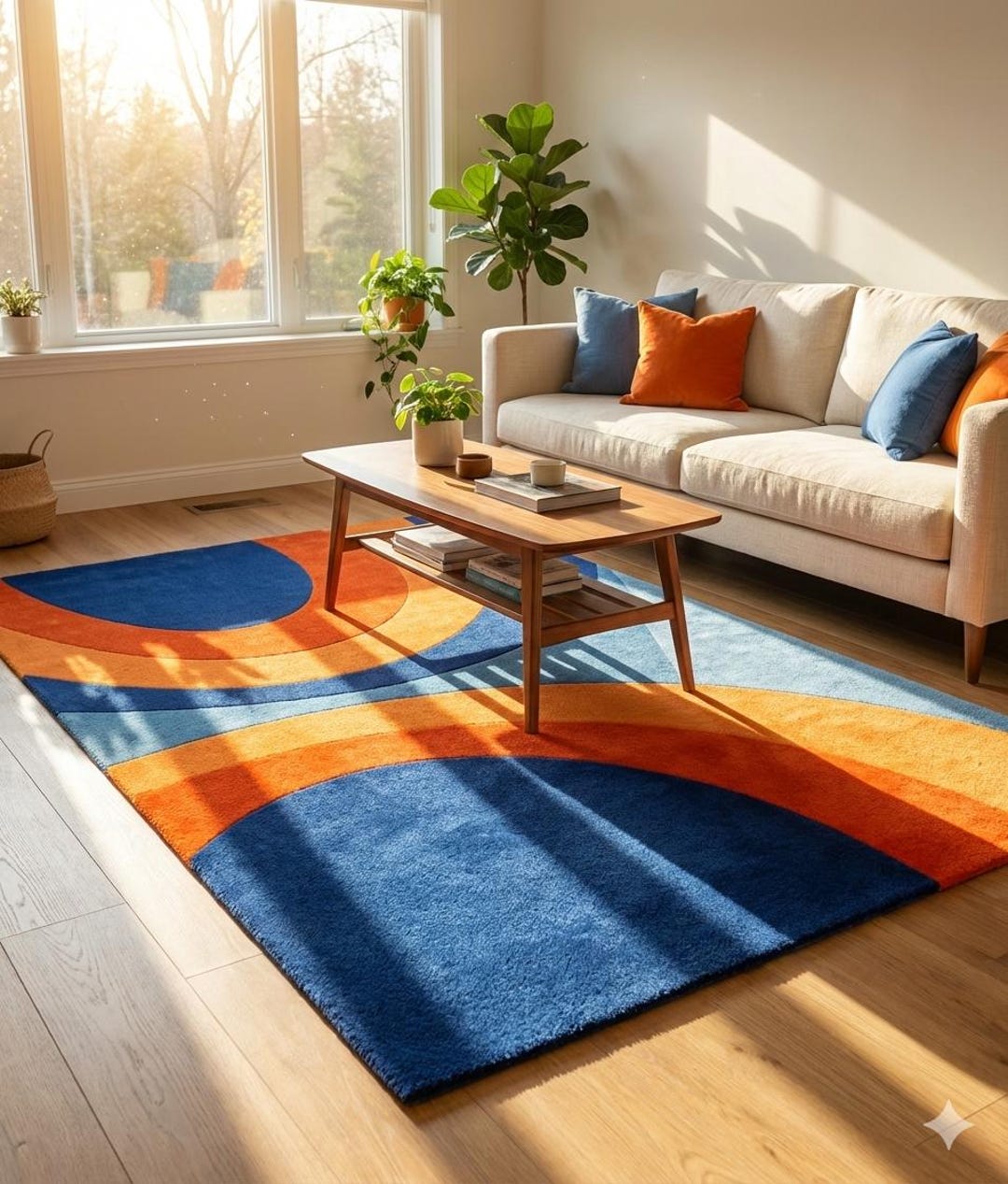 Retro Abstract Arch Rug, Colorful Geometric Mid Century Carpet - Etsy