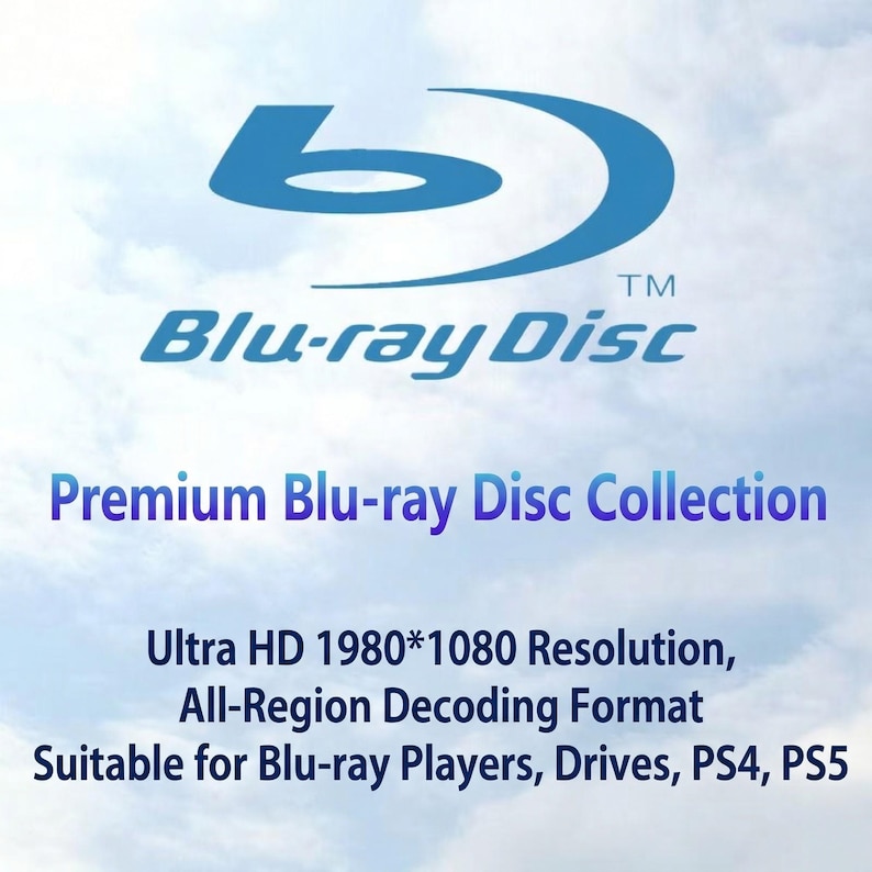 May include: A blue Blu-ray Disc logo with the text "Blu-ray Disc" beneath. The image also features the text "Premium Blu-ray Disc Collection", plus details about resolution and compatibility with players and drives.