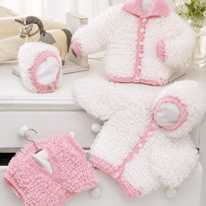 Unisex Loopy Stitch Hooded Jacket Cardigan Knitting Pattern PDF Toddler Boys Girls DK 8ply 16 - 24" Age 0 - 4 yrs Download