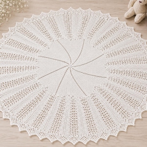 Gossamer Circular Lace Baby Shawl Knitting Pattern PDF 50" 2ply Download