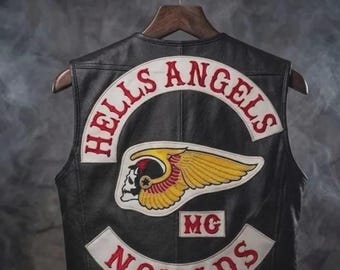 Hells Angels nomads leren vest zwart motorrijvest voor motorrijders