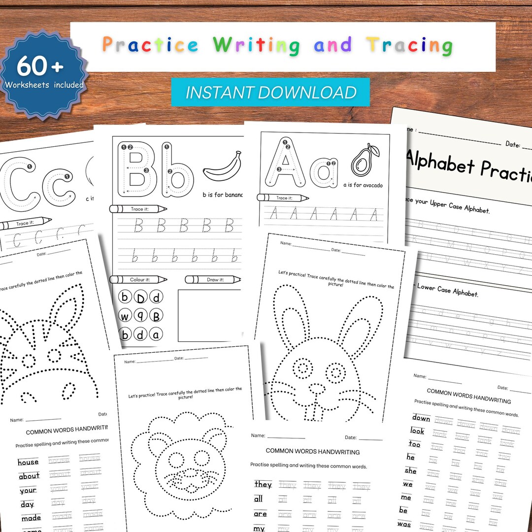 Alphabet Tracing and Coloring Worksheets | Kindergarten Preschool ...