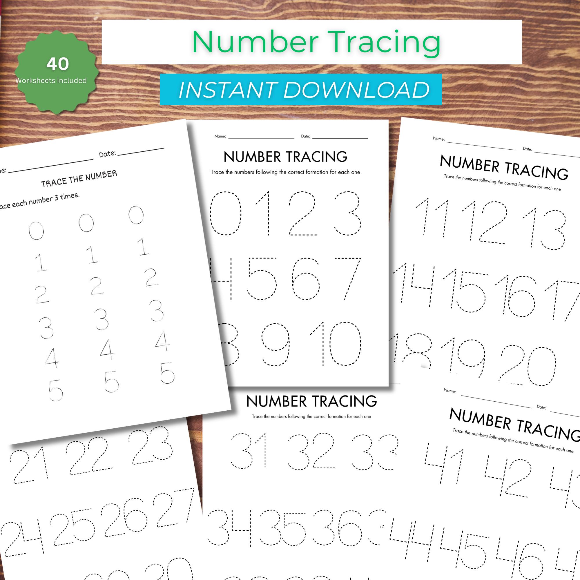 Tracing Basic Addition Kindergarten Addition Worksheets | Preschool Tracing Practice (digital ...