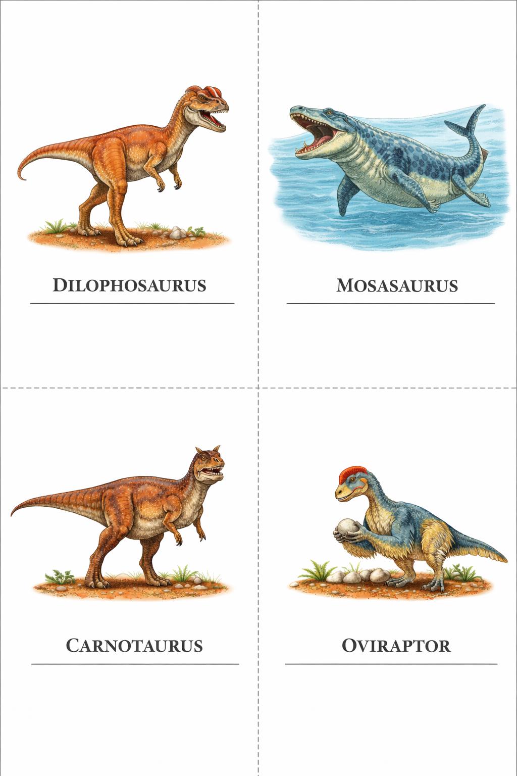 Dinosaur Flashcards Printable | Kids Learning Cards | Preschool ...