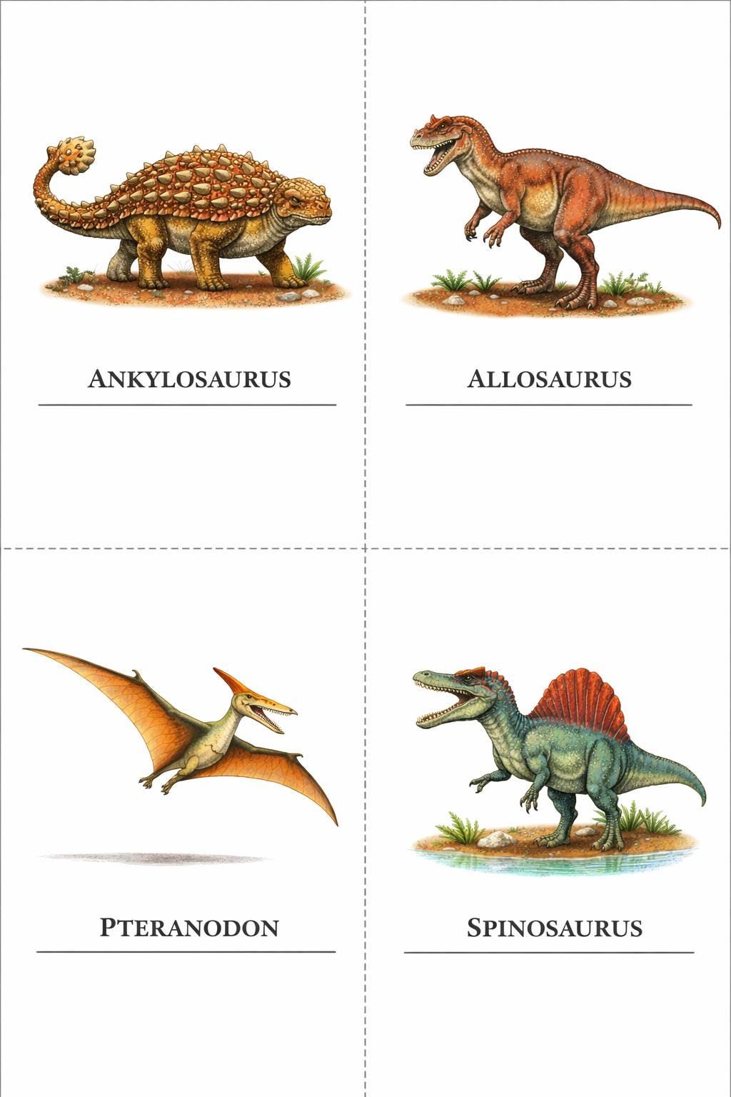 Dinosaur Flashcards Printable | Kids Learning Cards | Preschool ...