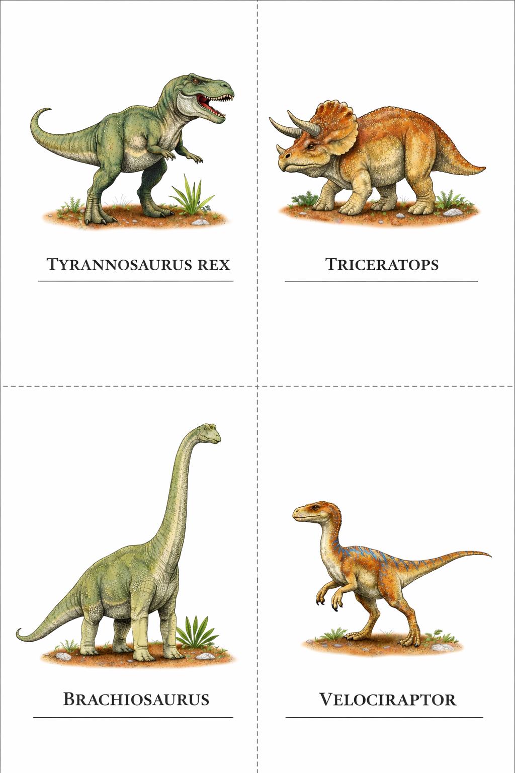 Dinosaur Flashcards Printable | Kids Learning Cards | Preschool ...