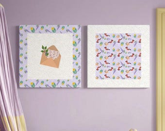 Arte em tela para quarto de bebê islâmico | Estampa de poupa | Decoração para quarto de bebê muçulmano