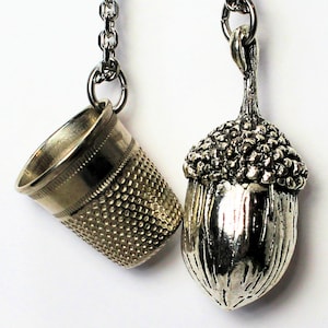 Acorn Thimble Couples Stainless Steel Necklace SET Peter Pan - Etsy