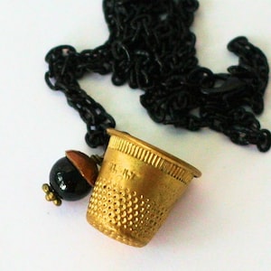 Peter Pan and Wendy Hidden Kisses Thimble and Acorn Necklace Peter Pan Jewelry Second Star Right