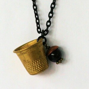 Peter Pan and Wendy Hidden Kisses Thimble and Acorn Necklace Peter Pan Jewelry Second Star Right image 2