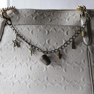 Purse Charm Bag Charm Purse Chain Bag Chain Bronze/Brass Thimble and Acorn Peter Pan and Wendy
