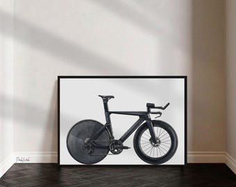 Triathlon TT Bike Poster | Minimalist Cycling Wall Art | Modern Bicycle Print | Cyclist Gift | Digital Download
