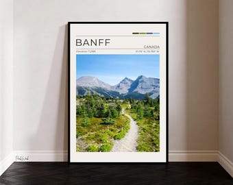 Sunshine Meadows Banff Poster, Banff National Park Wall Art, Alberta Canada Alpine Landscape Print, Vintage Travel Poster